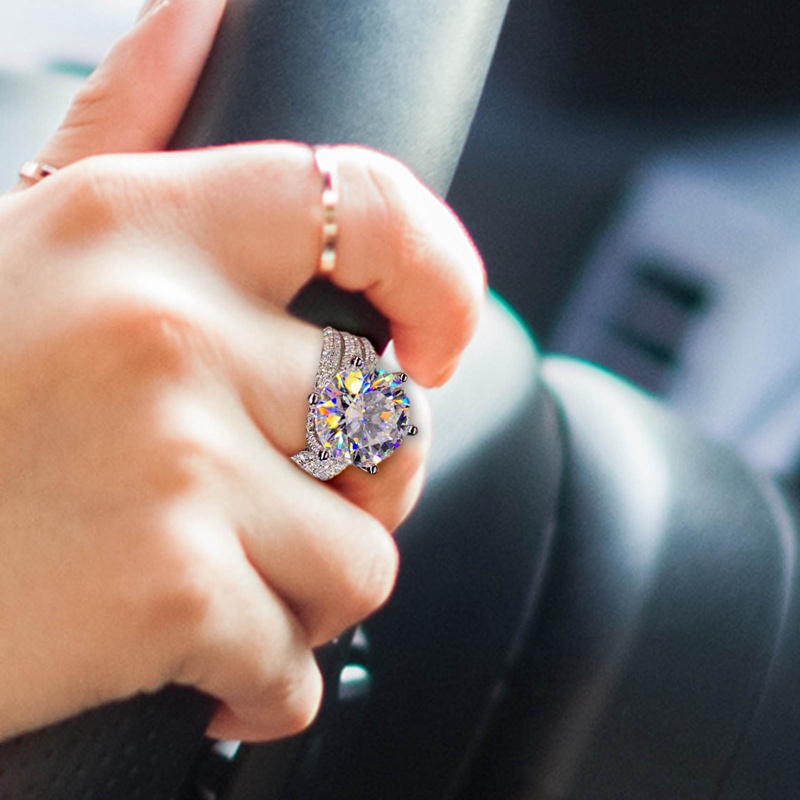 Nhẫn Bạc Đính Đá Zircon Hình Trái Tim Thời Trang Mới Chất Lượng Cao Cho Nữ