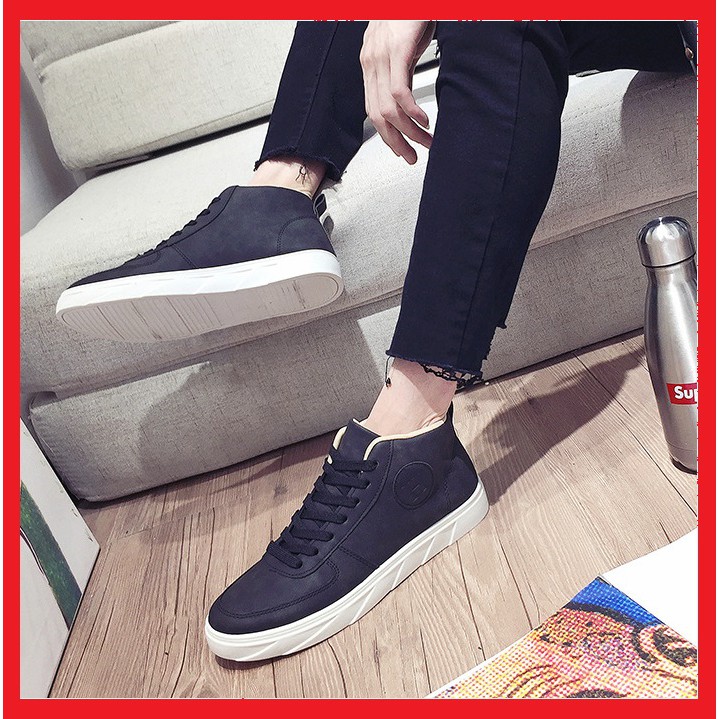 Giày nam cổ cao màu đen