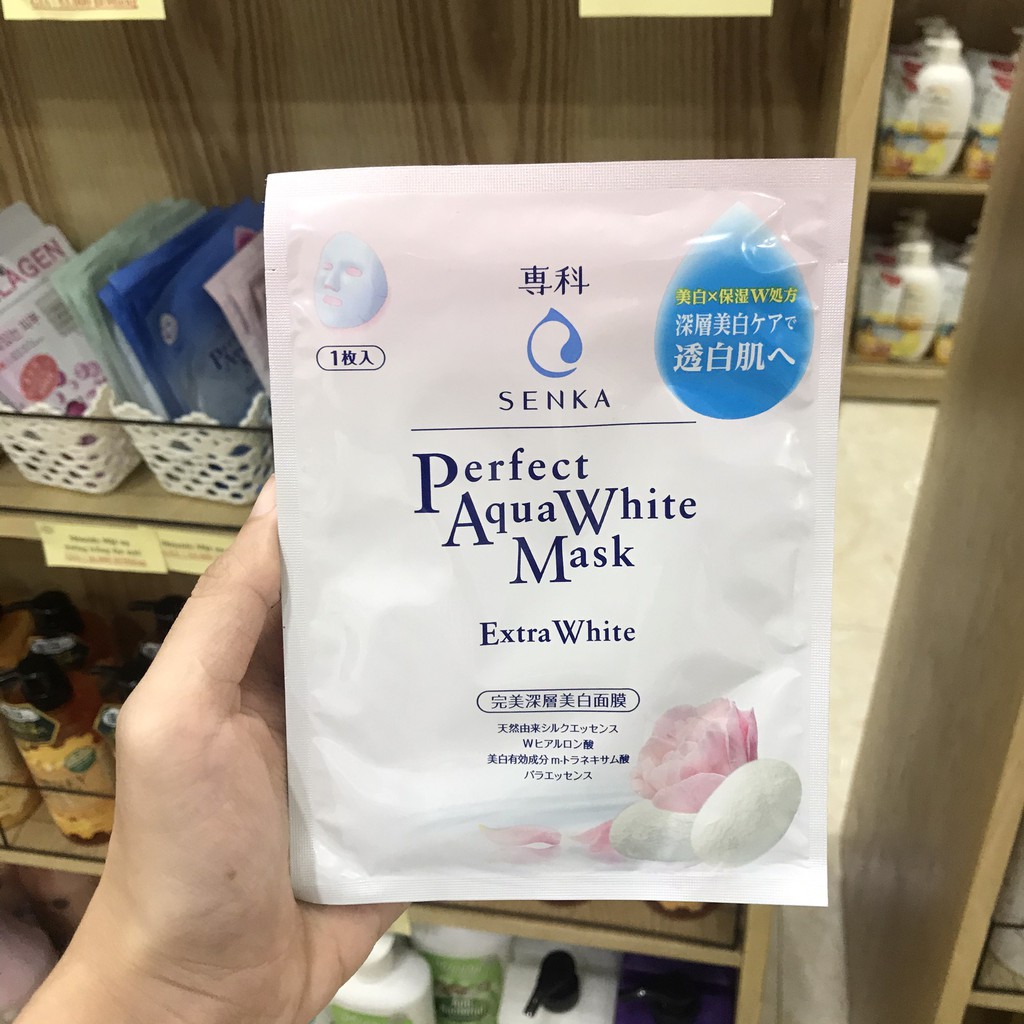 Mặt nạ dưỡng da trắng hồng Senka Perfect Aqua Extra White Mask 25ml