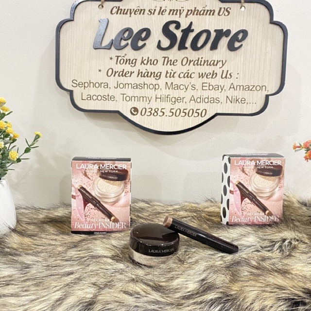 Set Laura Mercier phấn phủ và nhũ mắt mini size hàng Sephora - LeeStore