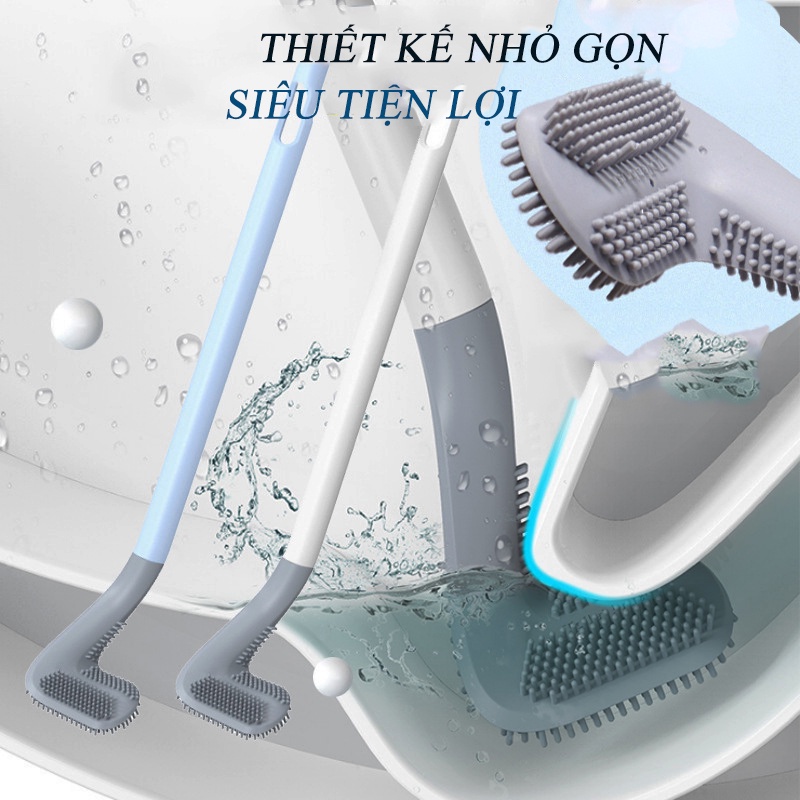 [TẶNG KÈM MÓC TREO] Chổi cọ toilet thông minh silicon cọ chà vệ sinh sạch mọi ngóc ngách bồn cầu, nhà tắm CBC01