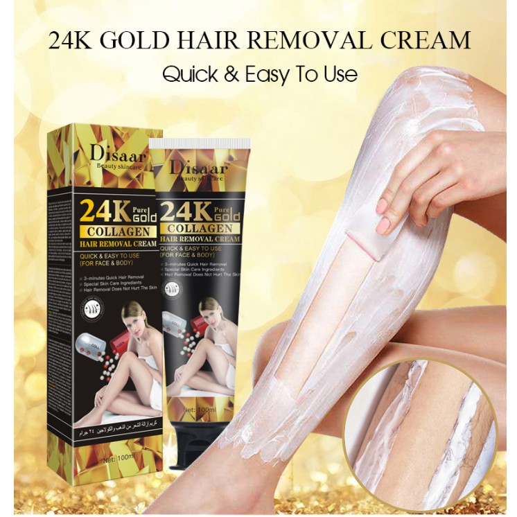 Kem tẩy lông body Disaar 24K Gold Collagen 100ml | BigBuy360 - bigbuy360.vn
