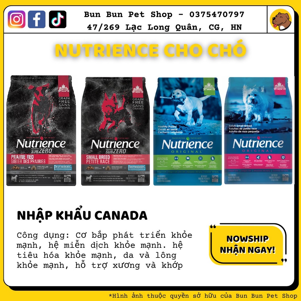 (500gr repack) Hạt khô Nutrience Subzero Petite Race/Original Adult Medium/Original Puppy/Original Small Adult cho chó