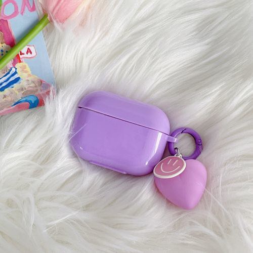 Vỏ Bảo Vệ Hộp Sạc Tai Nghe airpods 1 2 3 pro Bluetooth Bằng tpu Mềm Màu Hồng Tím Phối Dây Xích
