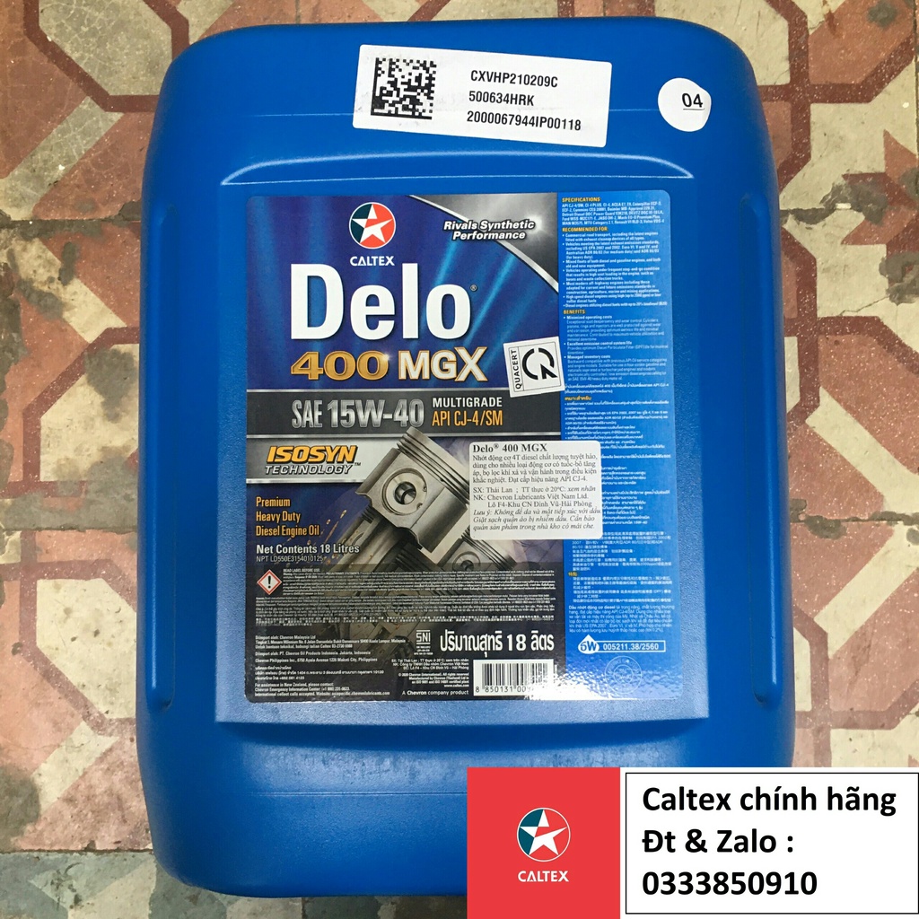 Nhớt động cơ ô tô diesel Delo 400 SLK 15w40