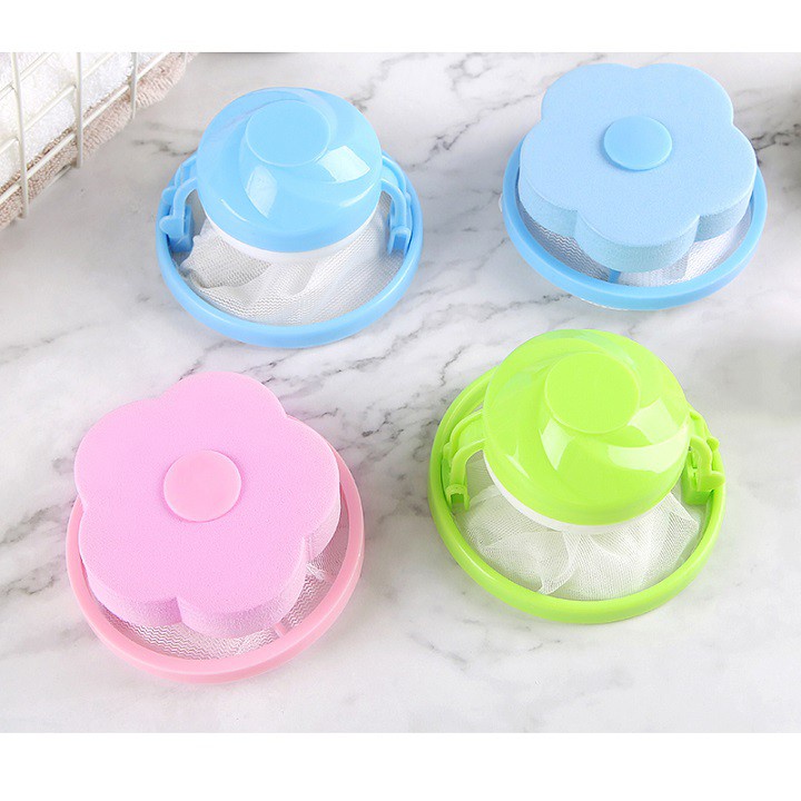 Phao lọc cặn bẩn, lọc rác, gom rác, diệt khuẩn, lọc bụi, tẩy lồng máy giặt thông minh hình bông hoa cute