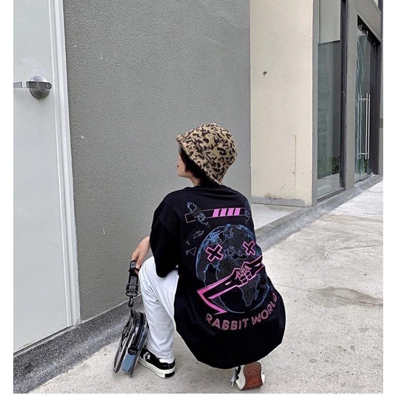 Áo thun unisex from rộng cổ tròn tay lỡ ferrsize 38-70kg - Rabbit World | BigBuy360 - bigbuy360.vn