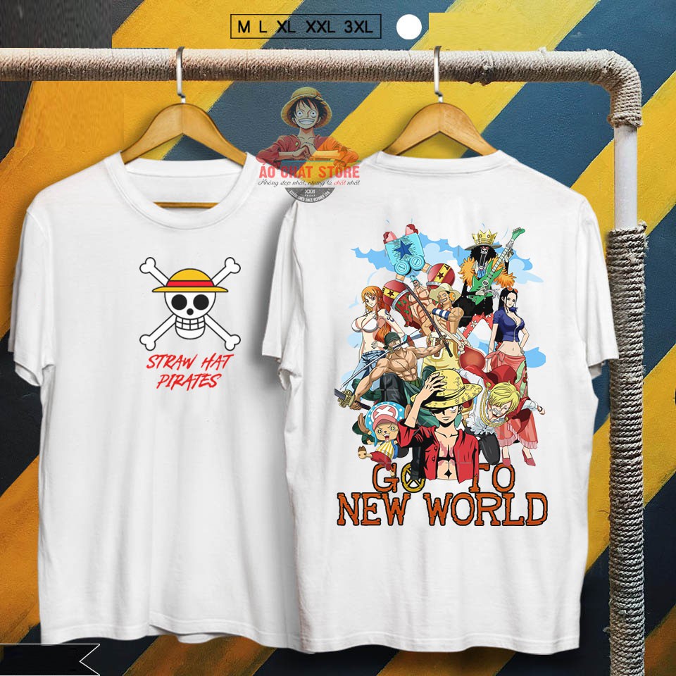 Áo Thun One Piece LUFFY TEAM Cực Chất - Áo Băng Mũ Rơm NEW WORLD Đẹp OP145