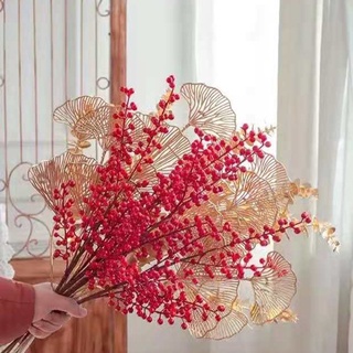 cành đào đông cành lựu cành lá vàng cắm bình đào đông ngày tết