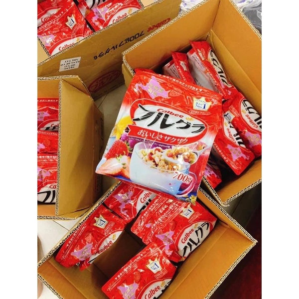 Ngũ cốc Calbee Nhật bản, ăn kiêng, giảm cân mix trái cây, sữa chua