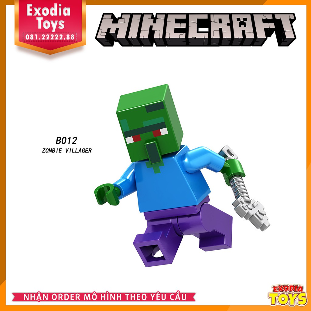 Xếp hình Minifigure nhân vật trò chơi Minecraft - Đồ Chơi Lắp Ghép Sáng Tạo - LELE 009 016