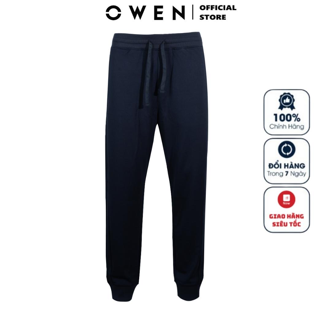 Quần Jogger Thun Dài Thu Đông Thể Thao Nam OWEN JG210008 Dáng Regular Fit Suông Nhẹ Cạp Chun Bo Gấu Vải Visco Cao Cấp