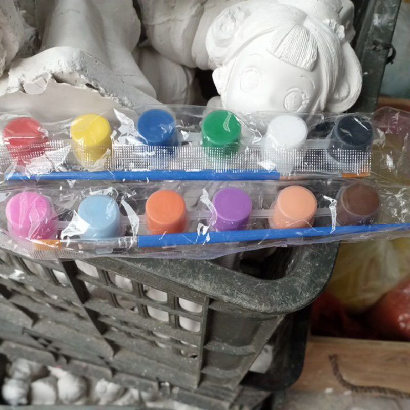 Vỉ màu 6 ô kèm 1 cọ màu aciric