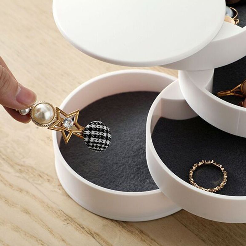 Giá Đỡ Trưng Bày Trang Sức / Bông Tai / Trang Sức Hình Tròn Dạng Xoay Tiện Lợi