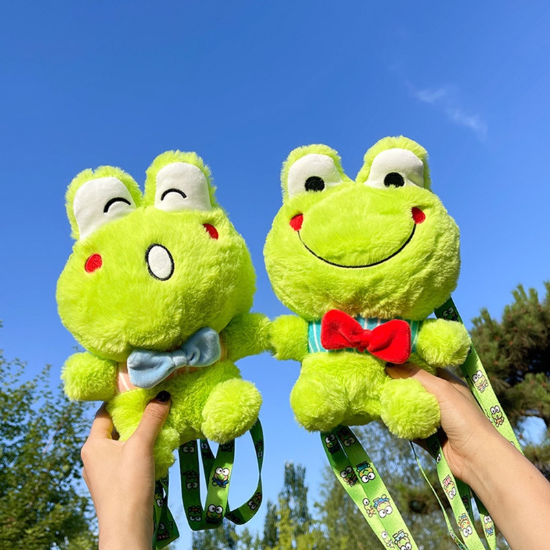 Ba Lô Đeo Vai Hình Chú Ếch Hoạt Hình Nhồi Bông Dễ Thương Cho Bé