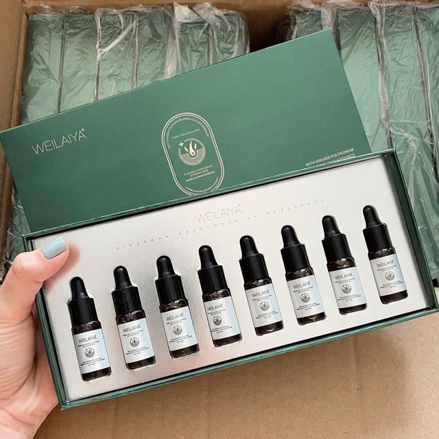 Serum Mọc Tóc Weilaiya Kích Thích Nhanh Mọc Tóc, Chống Rụng Tóc Nuôi Dưỡng Tóc Từ Sâu Bên Trong Hộp 8 Lọ - Lvy Beauty