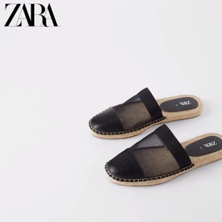 Zara - Dép cói Zara màu đen sale