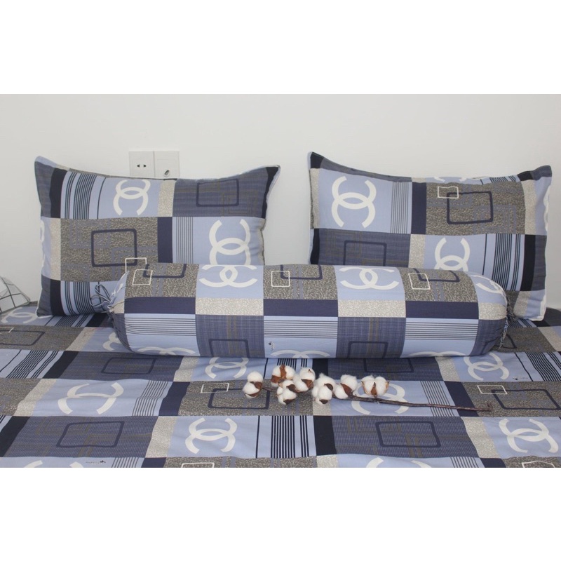 bộ Drap Thắng Lợi, ga giường cotton 100% chuẩn LOGO mẫu Chanel