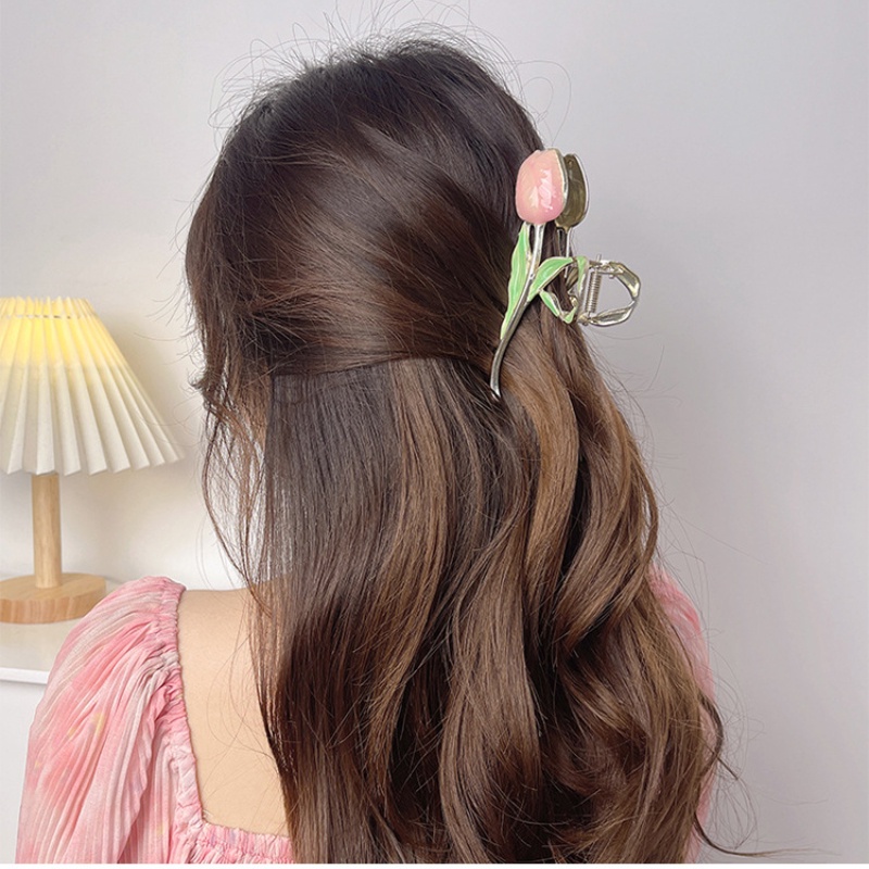 Kẹp Tóc Kim Loại Hình Hoa Tulip