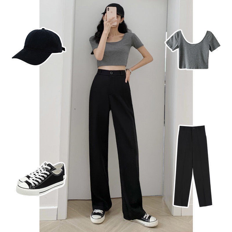 Quần Ống Rộng Hàng Quảng Châu, Quần Culottes Cạp Cao Dáng Xòe Thời trang Kiểu hàn Cao cấp