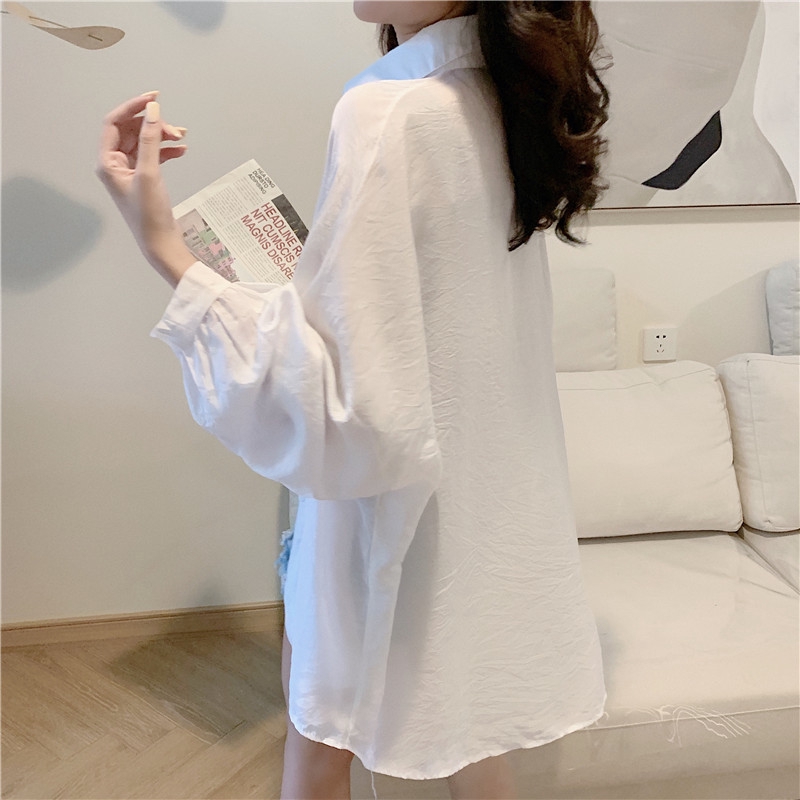 35676 Áo Sơ Mi Mỏng Chống Nắng Tay Dài Dáng Rộng Màu Sắc Kẹo Ngọt Thời Trang Mùa Hè