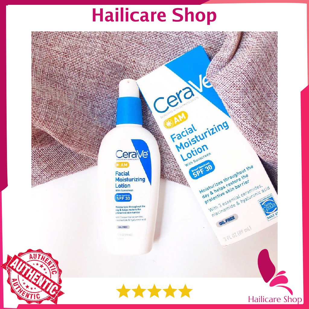 [Nhập Mỹ] Lotion CeraVe PM/ AM Facial Moisturizing Lotion with Broad Spectrum SPF 30 for Daytime Use