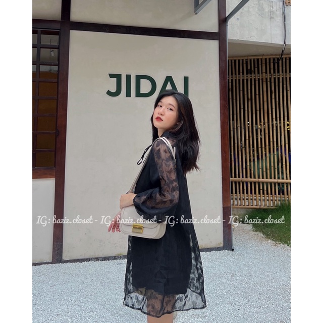 Váy babydoll cổ tàu cột nơ 💐