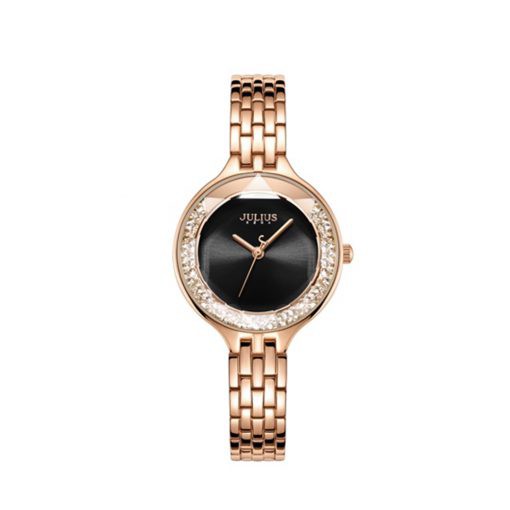 Đồng Hồ Nữ Julius JA-1272D Hàn Quốc Dây Thép (Đen)