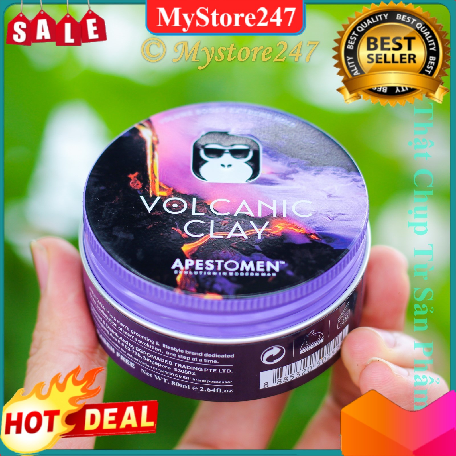 Sáp Vuốt Tóc Nam Cao Cấp Volcanic Black Version 2, Wax Vuốt Tóc,Vuốt Không Bị Khô Và Rít, Keo Vuốt Tóc Đẹp Mystore247