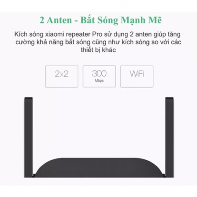 Kích Sóng Wifi Xiaomi Repeater Pro 2 Râu.