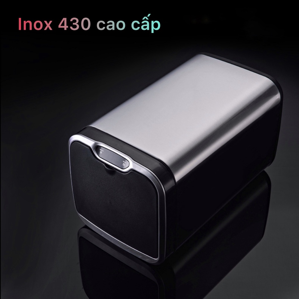 Thùng rác cảm ứng JAH - Assel 13L Inox 430 cao cấp, cảm biến tự động đóng mở nắp thông minh tiện ích