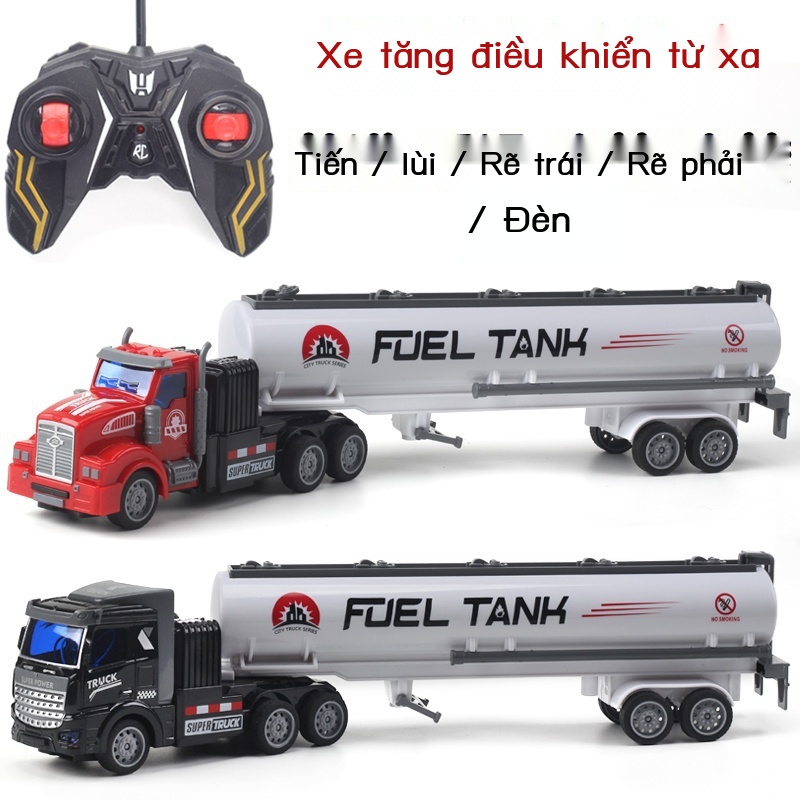 Xe đồ chơi điều khiển từ xa ô tô chở dầu vận chuyển xăng dầu ô tô kỹ thuật cho trẻ em