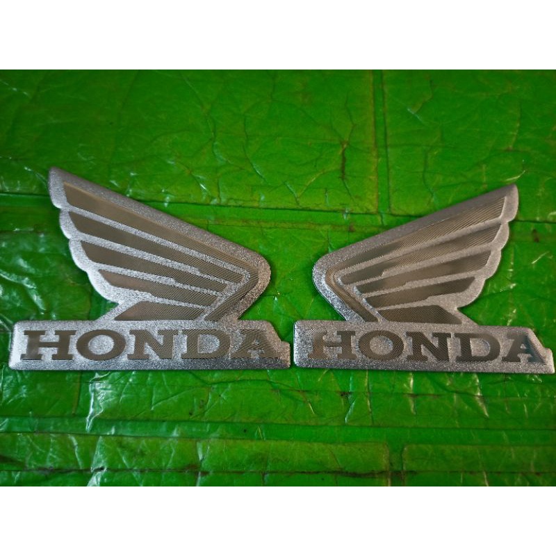 Bộ tem nổi cánh chim honda bạc hợp kim nhôm cao cấp