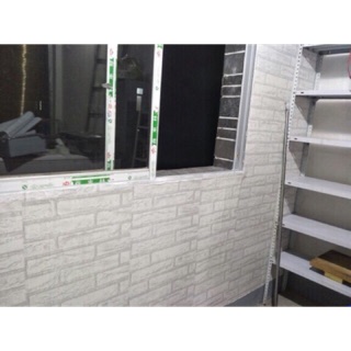 Giấy dán tường giả gạch trắng ảnh thật Shop chụp