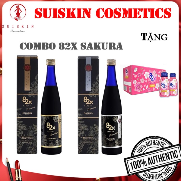 NƯỚC UỐNG ĐẸP DA COLLAGEN 82X SAKURA & PLACENTA 82X SAKURA