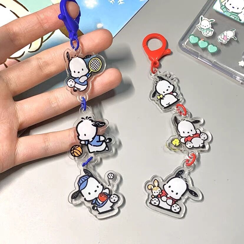 Móc Khóa Hình Chú Chó Pacha Hai Mặt Bằng Acrylic Dễ Thương Sáng Tạo