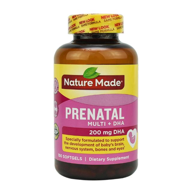 [150 Viên] Thuốc Bổ Cho Bà Bầu Nature Made Prenatal Multi DHA Mẫu Mới