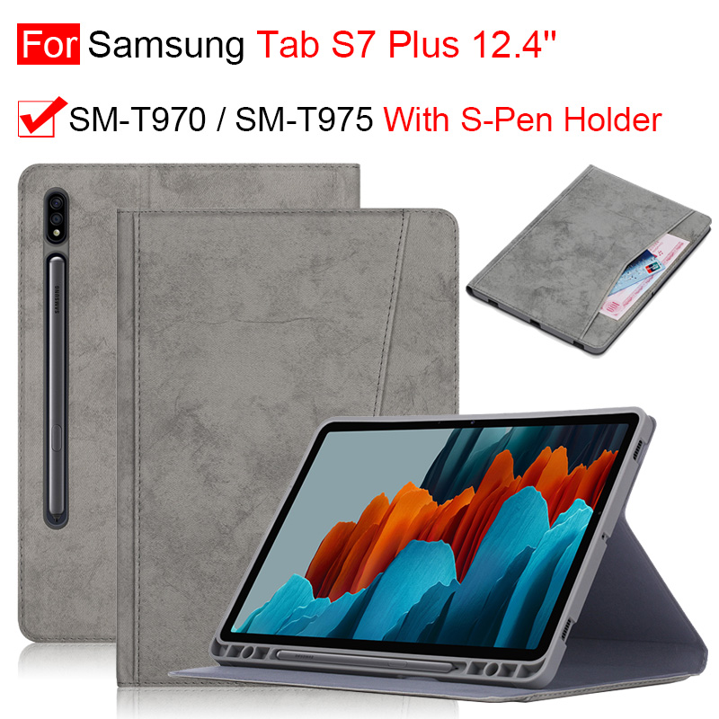 Bao Da Nắp Gập Siêu Nhẹ Cho Máy Tính Bảng Samsung Tab S7 Plus 2020 12.4 Inch T970 T975