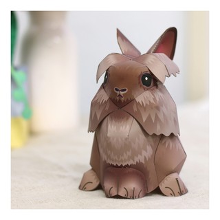 Mô hình giấy động vật thỏ Lionhead Rabbit