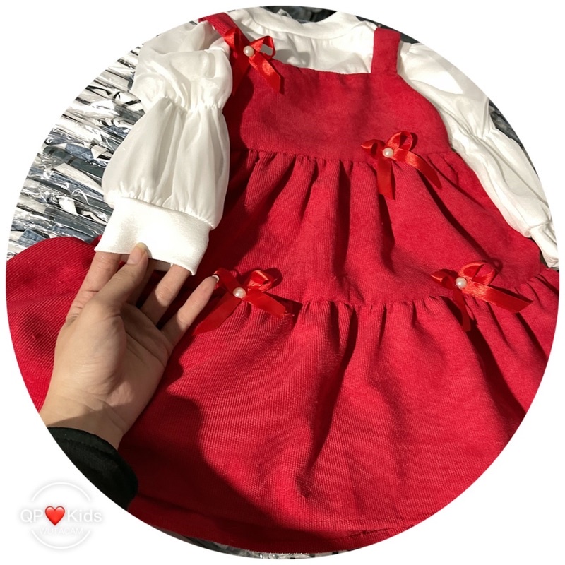 sét váy nhung 2 chi tiết nc cho bé