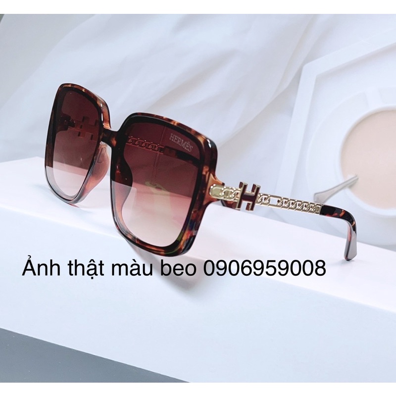 Kính Hiệu Vuông Chữ H Gọng Xoắn Xích Hot Mới 2022 Hermes sành điệu sang trọng màu beo