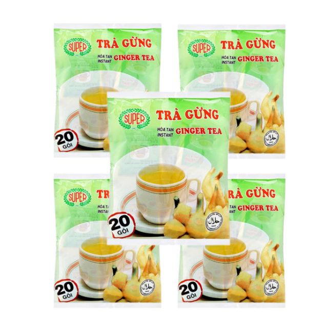 Combo 10 gói trà gừng hoà tan Super Ginger Tea 400g