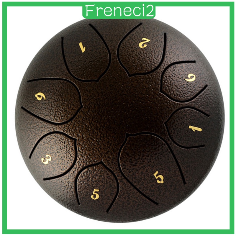 [FRENECI2] White 6 Inch Alloy Steel Tongue Drum Hand Pan C Key 8 Notes Instrument