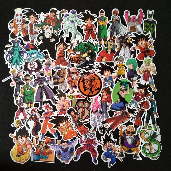 Bộ Sticker dán cao cấp chủ đề DRAGON BALL - SONGOKU - Dùng dán Xe, dán mũ bảo hiểm, dán Laptop...