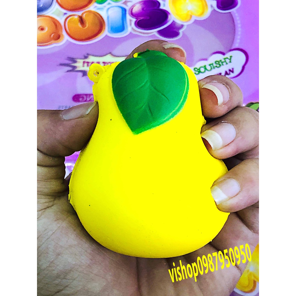 Squishy JUMBO Hình QUẢ LÊ Đồ Chơi Xốp Giảm Stress Hình mềm mịn dễ Thương đàn hồi Cho Bé