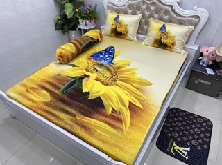 Drap thun lạnh 5D cao cấp mẫu hoa ( 3 màu)