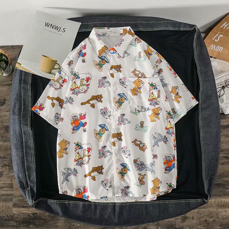 In Stock Real Products Men's T-shirts Cartoon Print Cute Summer Fashion Personality High Quality Selectable