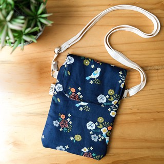 Túi đeo chéo nữ họa tiết hoa lá và chim phong cách vintage, gồm 2 ngăn có khóa kéo đây ạ - TDC03