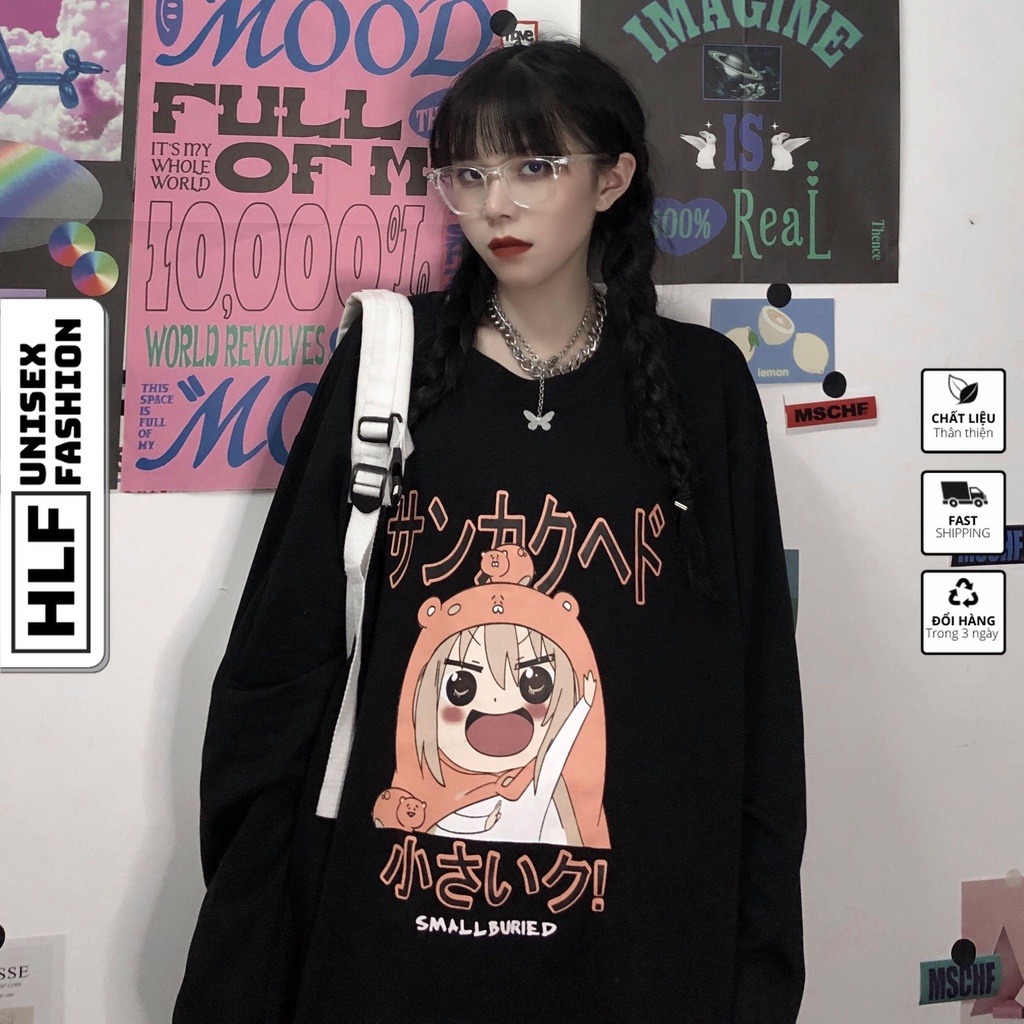 Áo thun dài tay form xuông rộng Smallburied, áo tay dài nam nữ HLFashion