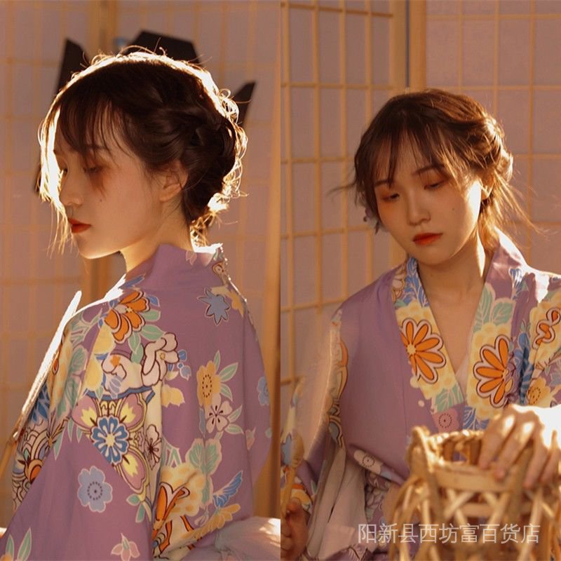 Đầm Kimono Cách Tân Màu Tím Phong Cách Nhật Bản Z8C8